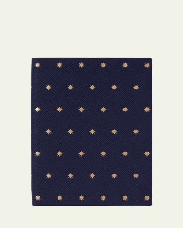 Stars Soho Notebook in Panama Leather, Navy